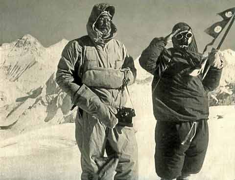 
Cho Oyu First Ascent - Herbert Tichy and Pasang Dawa Lama on Cho Oyu Summit October 19, 1954

